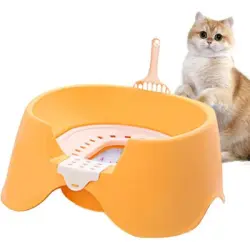 HausPets Arenero abierto para gatitos, gatos pequeños grandes, apartamento - Naranja
