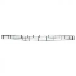 Jaula Perros 28 Paneles | Perrera Exterior Acero Recubierto Polvo Negro 100x50 Cm Cfw765828