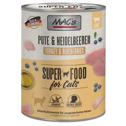 MAC's 6 x 800 g en latas para gatos - Pavo y arándanos