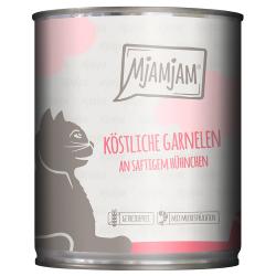 MjAMjAM comida húmeda para gatos 6 x 800 g  - Deliciosas gambas con jugoso pollo