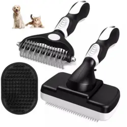 Pawffee Cepillo perros pelo largo: reduce caída de pelo 90%, peine gatos - 1 pieza