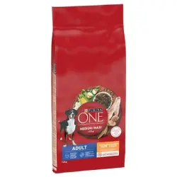PURINA ONE 7 kg a 12 kg pienso para perros: ¡15 % de descuento! - Medium/Maxi Adult con pollo (12 kg)