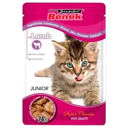 Super Benek Super Chunks Kitten 24 x 100 g - Cordero en salsa