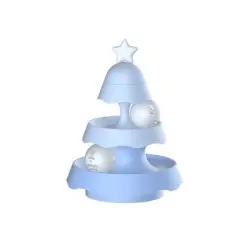 UAMLY s rodantes para gatos de 2 niveles con hierba gatera - Azul