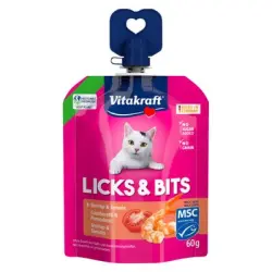 Vitakraft Licks & Bits 16 x 60 g snack para gatos - Gambas y tomate