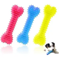ZooVenture  para la limpieza dental del perro - Hueso, 10,5 x 4 cm - Amarillo-rosa-azul