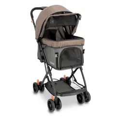 Cochecito para mascotas HAFENBANDE Buggy Sailor - marrón claro / gris