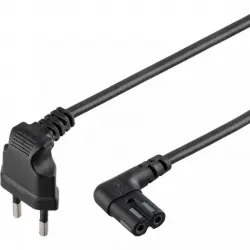 Goobay Cable de Alimentación Acodado IEC-320/C7 para PlayStation 1.5m Negro