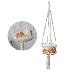IntiMeg Hamaca de macramé para gatos - Fondo plano