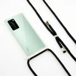 Ksix Funda Cordón Negro TPU Transparente para Huawei P40 Lite