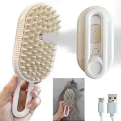 Pawffee Cepillo de vapor para gatos y perros: peine de aseo 4 en 1 spray - 1 pieza