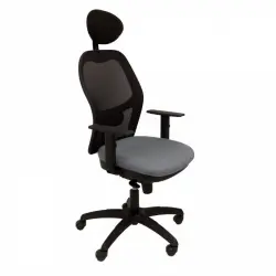 Piqueras y Crespo Jorquera Silla Malla Negra Asiento Bali Gris Medio con Cabecero Fijo