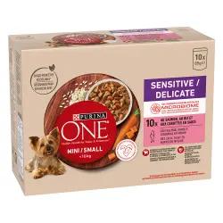 PURINA ONE Mini Sensitive Delicate Salmón - 10 x 85 g