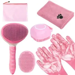 UAMLY Kit de aseo para mascotas - 6 piezas rosas