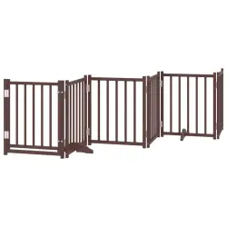 vidaXL Puerta para Perros Plegable Paneles Puerta Mascotas Madera de Álamo - 50 x 60 x 2 cm