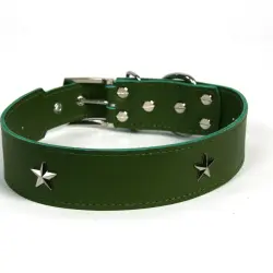 COLLAR DE PIEL VERDE CON  ESTRELLA