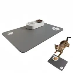 FurryFusion Alfombrilla de alimentación con forma huella pata gatos perros - Artículo 1