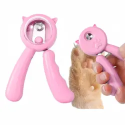 FurryFusion Cortauñas para gatos a prueba de salpicaduras - Rosa