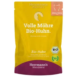 Herrmann's Selection 20 x 100 g comida húmeda para gatos - Pollo ecológico con zanahoria y kamut ecológicos