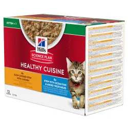 Hill's Science Plan Kitten Healthy Cuisine con pollo y pescado para gatos - 12 x 80 g