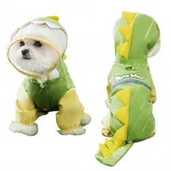 IntiMeg Impermeable para perros con forma de dinosaurio - L