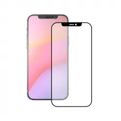 Ksix Cristal Templado 9H Full Glue 2.5D Borde Negro iPhone 12 Pro Max