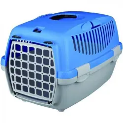 Trixie capri transportín de plástico azul y gris para mascotas