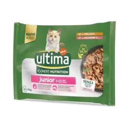 Ultima Cat Expert Nutrition Junior pollo y salmón - 4 x 70 g