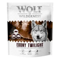 Wolf of Wilderness Adult «Ebony Twilight» jabalí y búfalo, sin cereales - 12 kg - Receta nueva