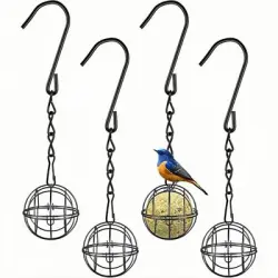 ZooVenture Juego de 4 comederos de bolas de grasa negras - 4 piezas
