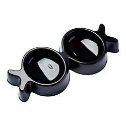 Comedero doble para gatos Fishkiss Negro