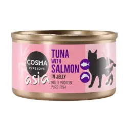Cosma Asia en gelatina 24 x 85 g - Pack Ahorro - Atún con salmón