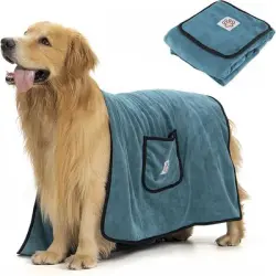FurryFusion Toalla de baño para perros - Verde