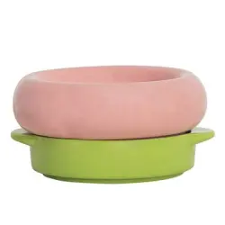UAMLY Juego de 2 cuencos de cerámica para gatos - Rosa