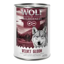 Wolf of Wilderness Red Meat Adult 6 x 400 g - Velvet Gloom: cerdo, pavo y trucha