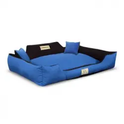 Cama Para Perro O Gato 115x95 Cm Color Azul/negro Kingdog