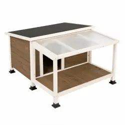 Caseta de madera Doug para perros - S: 85,7 x 96,5 x 58,3 cm (L x Prof x Al)