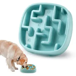 FurryFusion Comedero de alimentación lenta para perros y gatos - Azul