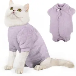 IntiMeg Traje de cuerpo completo para gatos postoperatorio - S