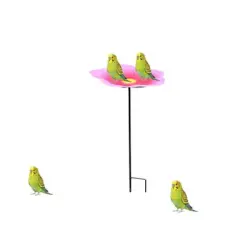 MCBOSON Baño y comedero para pájaros independiente con soporte para flores - 1 artículo