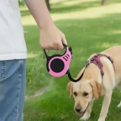 MCBOSON Correa rosa ajustable 3 m mango antideslizante, perros pequeños - 1 artículo