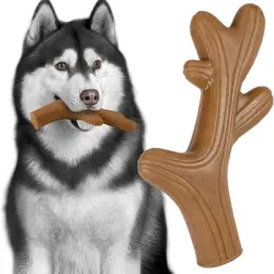MCBOSON Perro de juguete con sabor a carne de res en forma cuernos ciervo - 1 artículo