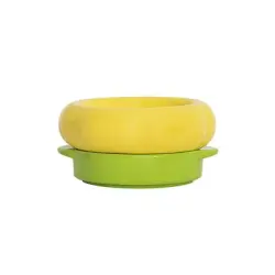 UAMLY Juego de 2 cuencos de cerámica para gatos - AMARILLO