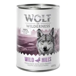 Wolf of Wilderness 6 x 400 g - Wild Hills, con pato