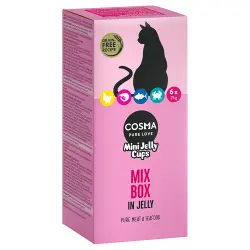 Cosma Mini Jelly Cups 6 x 25 g snack para gatos - Pack mixto