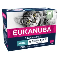 Eukanuba Grain Free Adult 12 x 85 g para gatos - Cordero