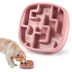 FurryFusion Comedero de alimentación lenta para perros y gatos - Rosa