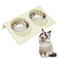 FurryFusion Comedero doble para gatos que se inclina hasta 15° - Verde
