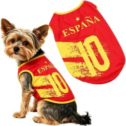 HausPets Camiseta de fútbol para perros - España - España-4XL