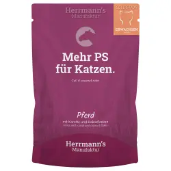 Herrmann's Selection 20 x 100 g comida húmeda para gatos - Caballo con zanahoria ecológica y copos de coco ecológicos
